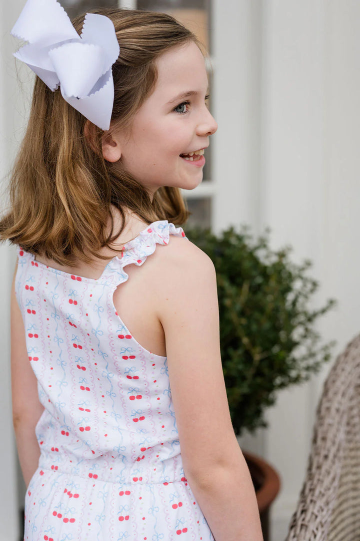 Claire Romper- Cherries and Bows