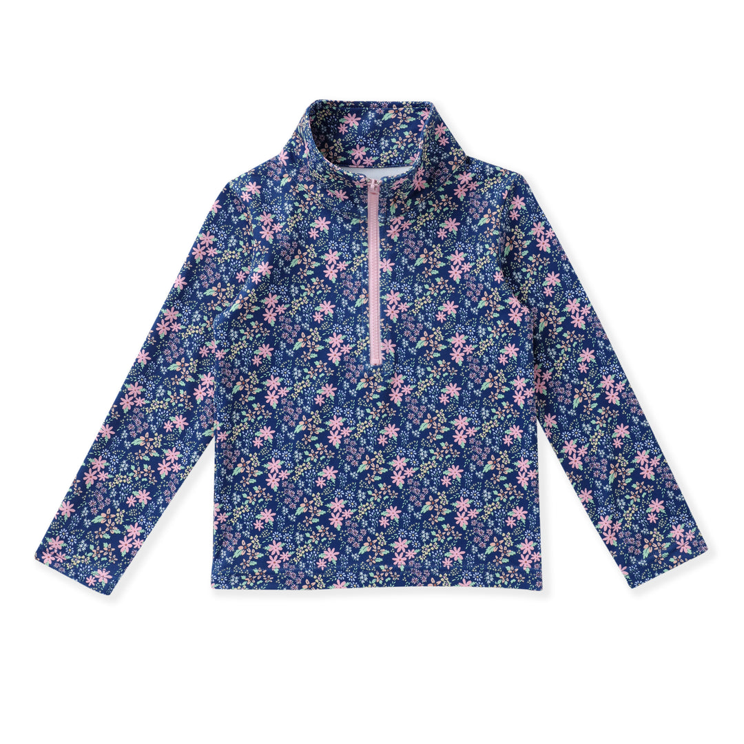 Navy Ditsy Floral Pullover Top