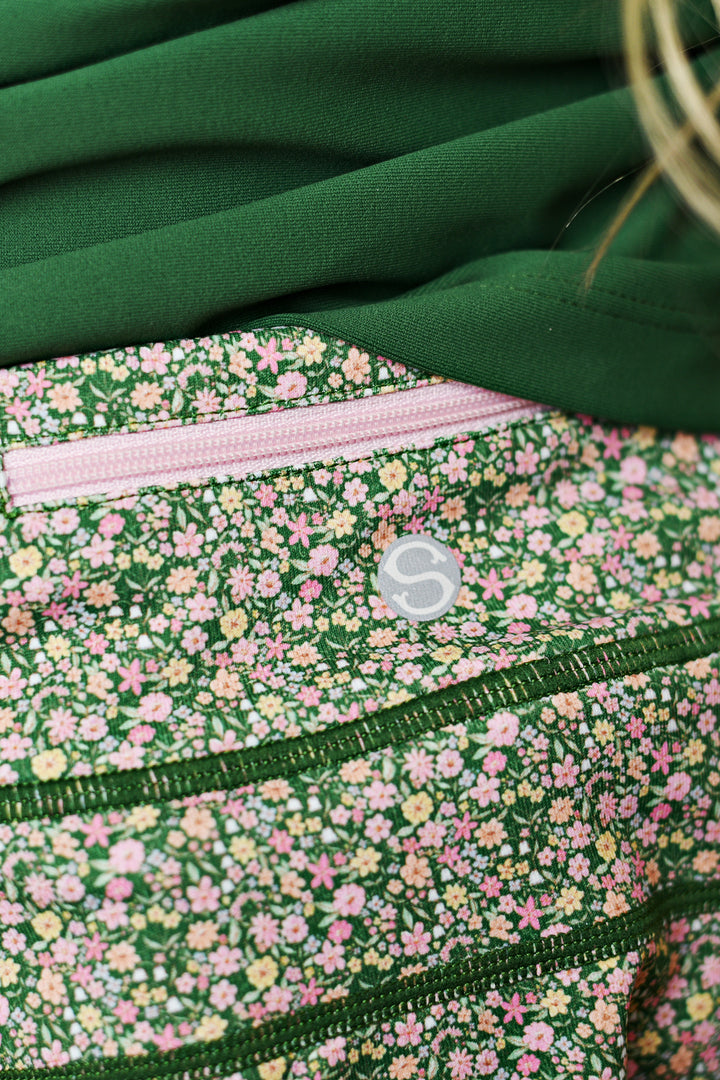 Olive Ditsy Floral Tennis Skirt