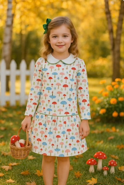 Fall Mushroom Drop Waist Dress
