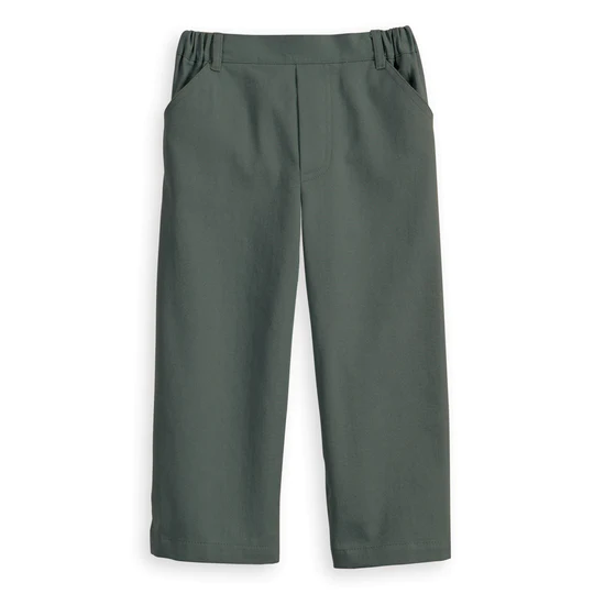 Stretch Twill Faux Zip Pant