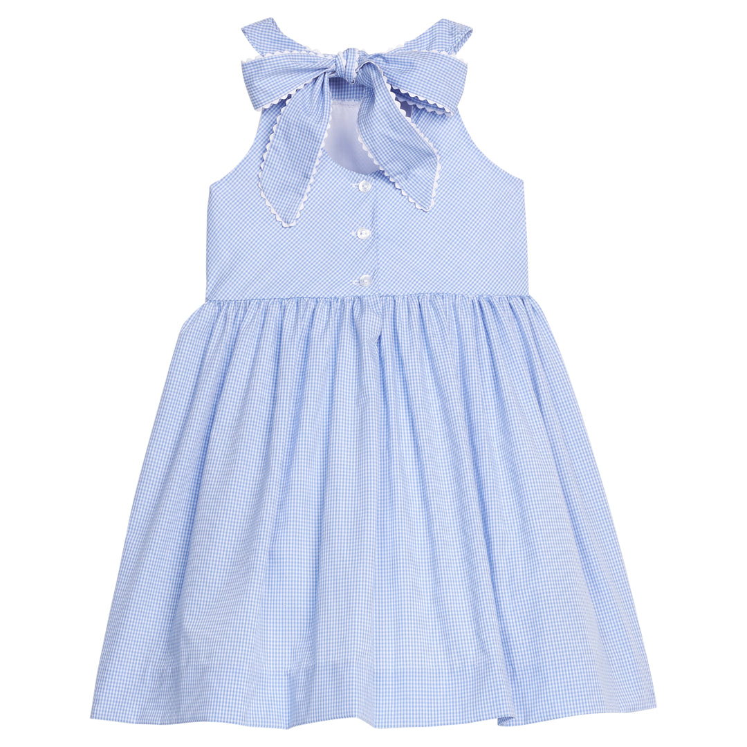 Bow Back Annie Dress- Royal Mini Gingham