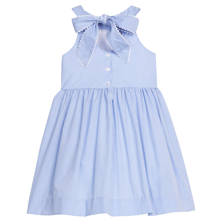Bow Back Annie Dress- Royal Mini Gingham