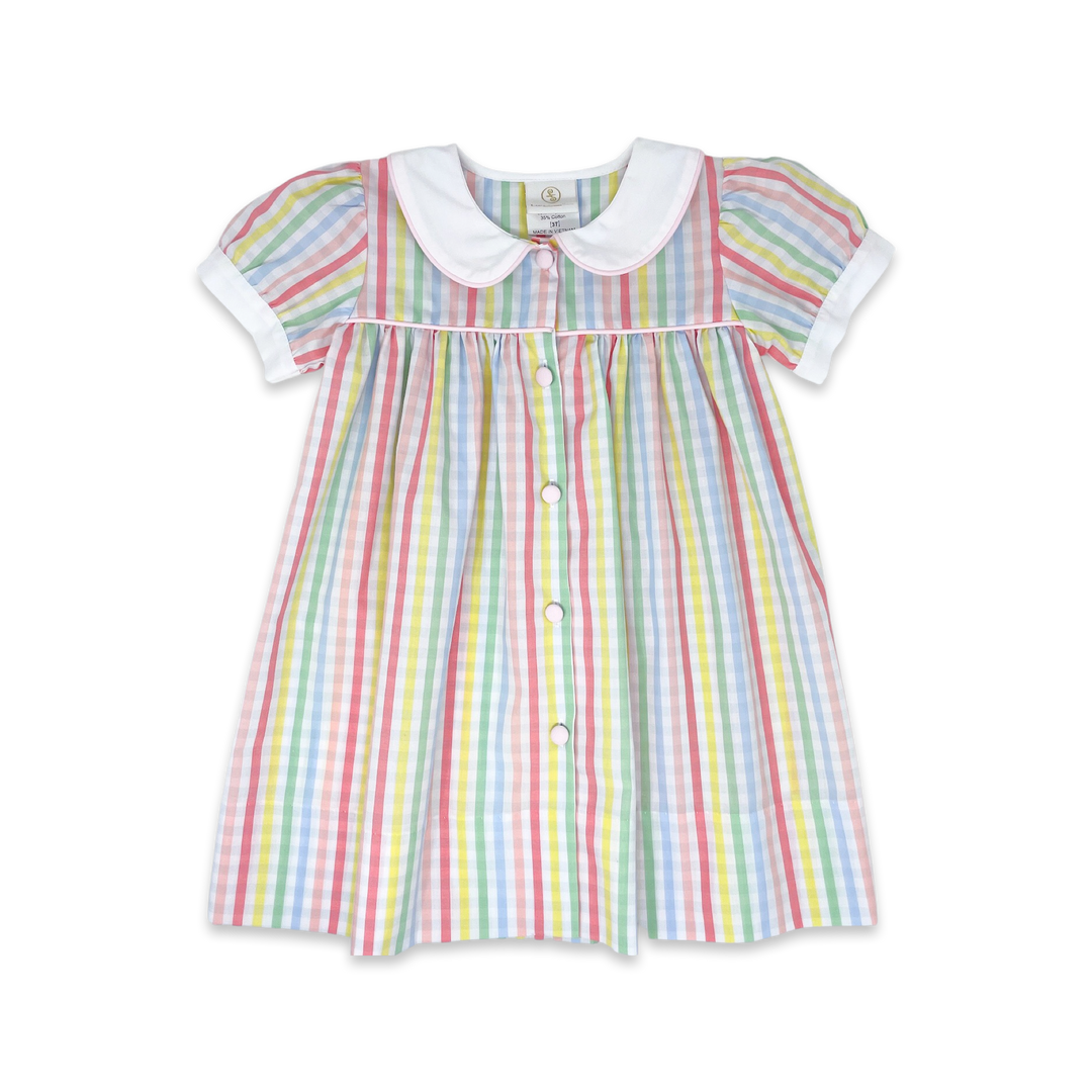 Breccan Dress- Rainbow Stripe