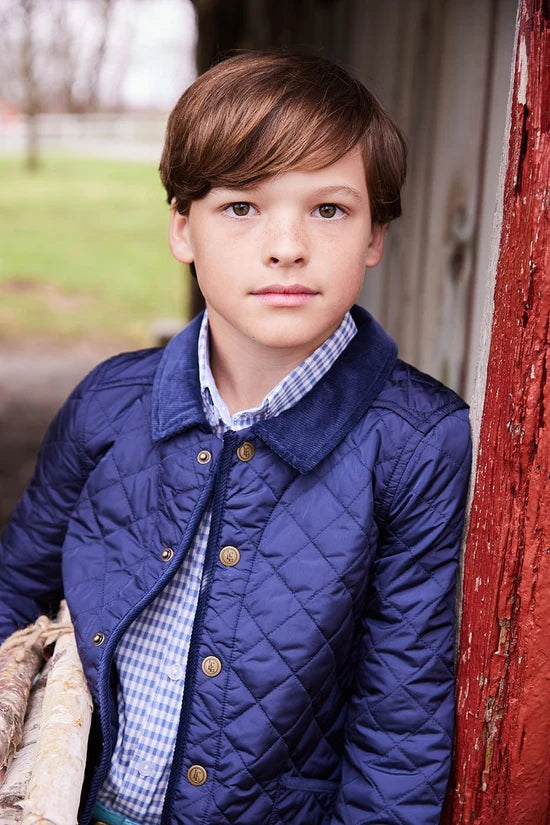 Classic Quilted Jacket- Navy