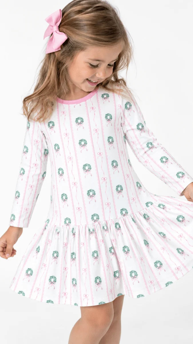 Dani Dropwaist Dress- Boxwood and Bows