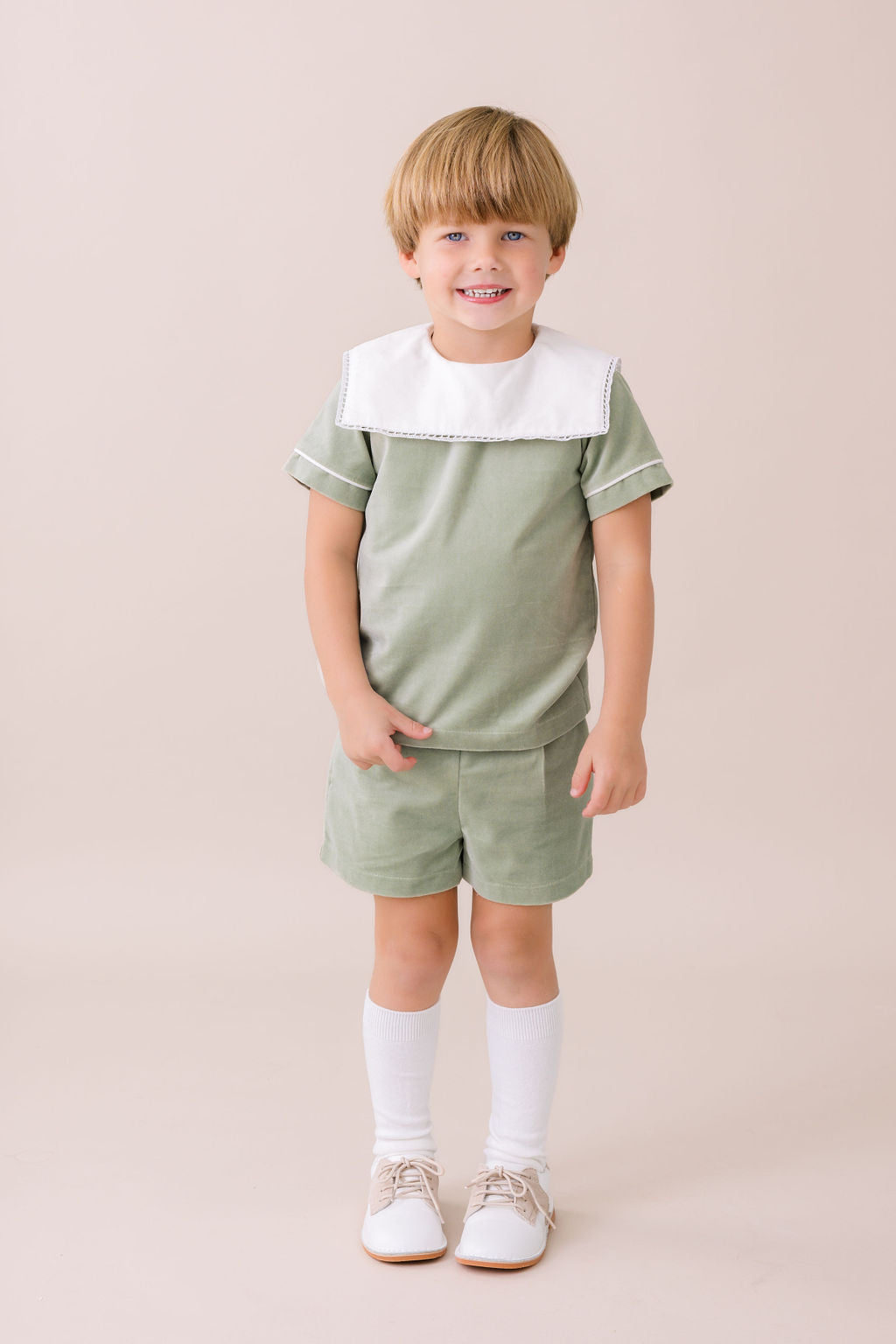 Christian Short Set- Leyland Green Velvet