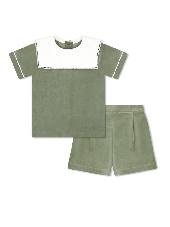Christian Short Set- Leyland Green Velvet