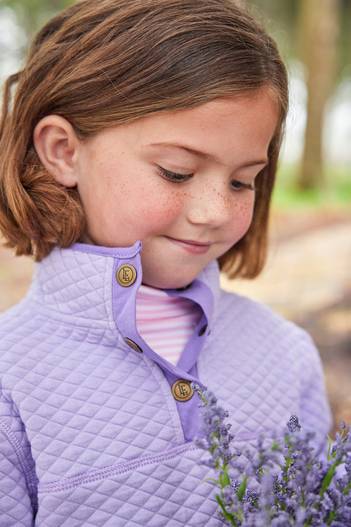 Classic Quilted Pullover- Lavender/Lilac