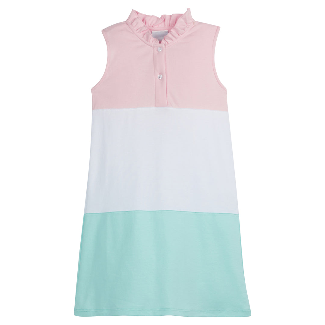 Color Block Hastings Polo Dress- Pink