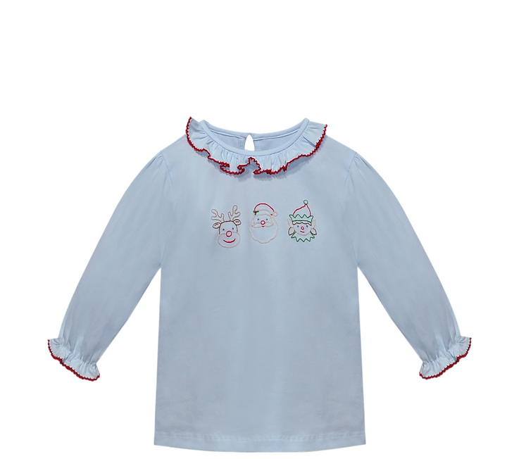 Blue Emma Shirt- Christmas