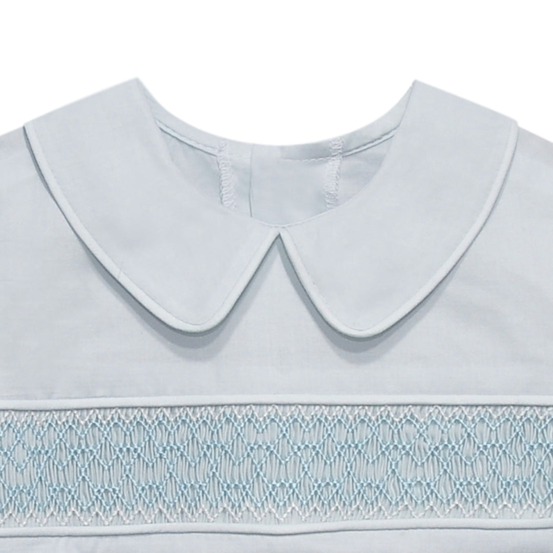 Blue Smocked Short Set