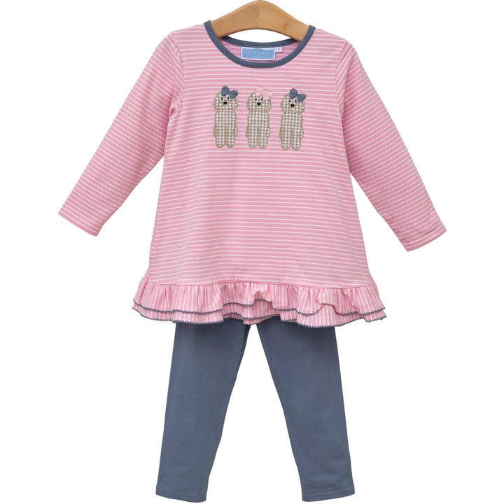 Girl Dog Ruffle Pant Set
