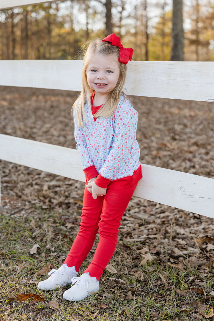 Girls Scallop Legging / Sweatshirt Set- Full Bloom