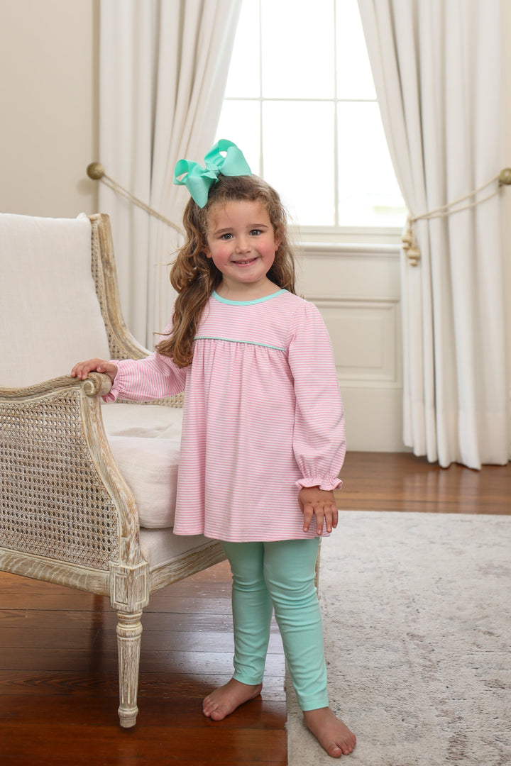 Ellie Pants Set- Light Pink / Mint