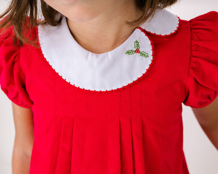 Eloise Dress- Red Corduroy, Merry