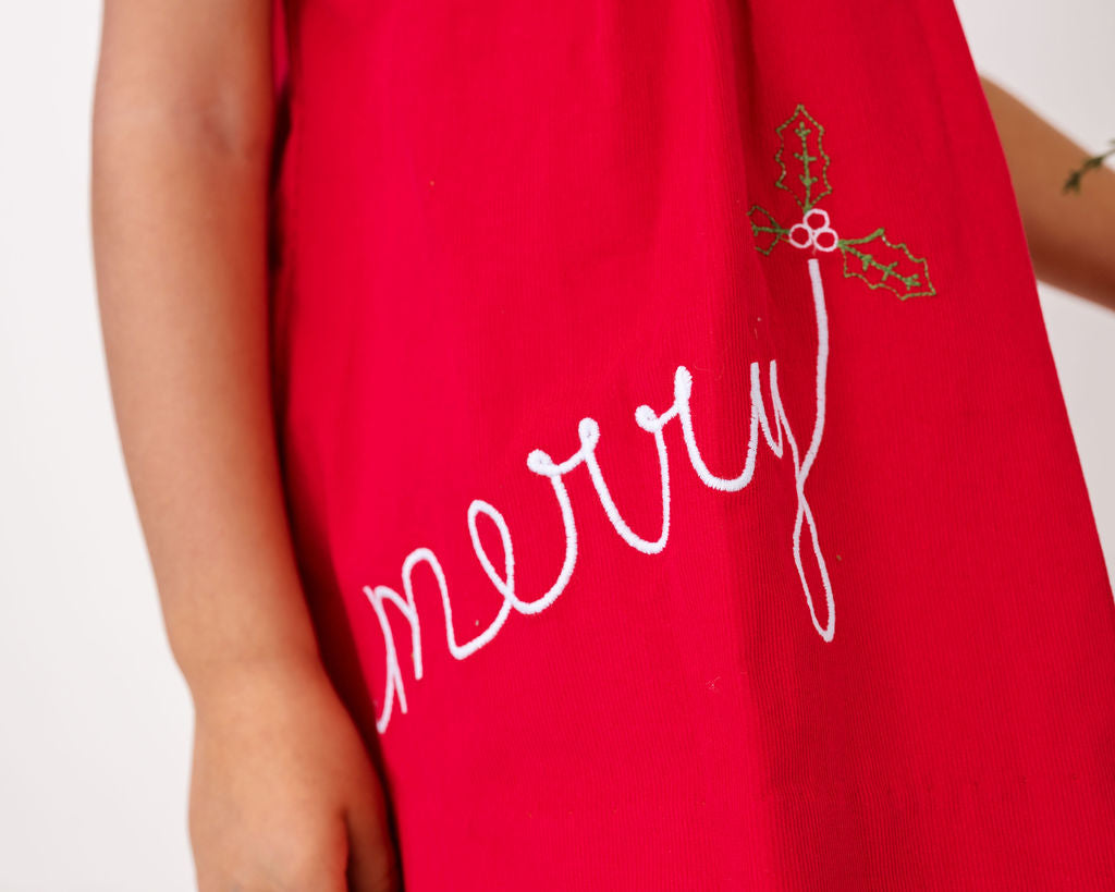 Eloise Dress- Red Corduroy, Merry