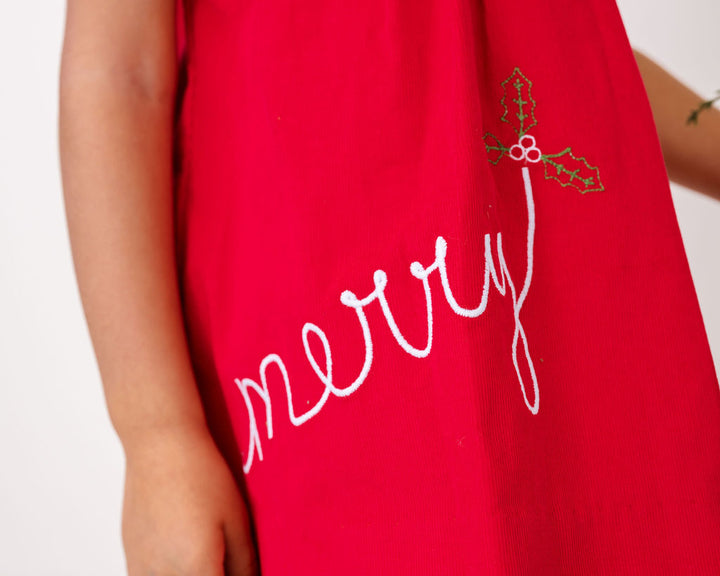 Eloise Dress- Red Corduroy, Merry