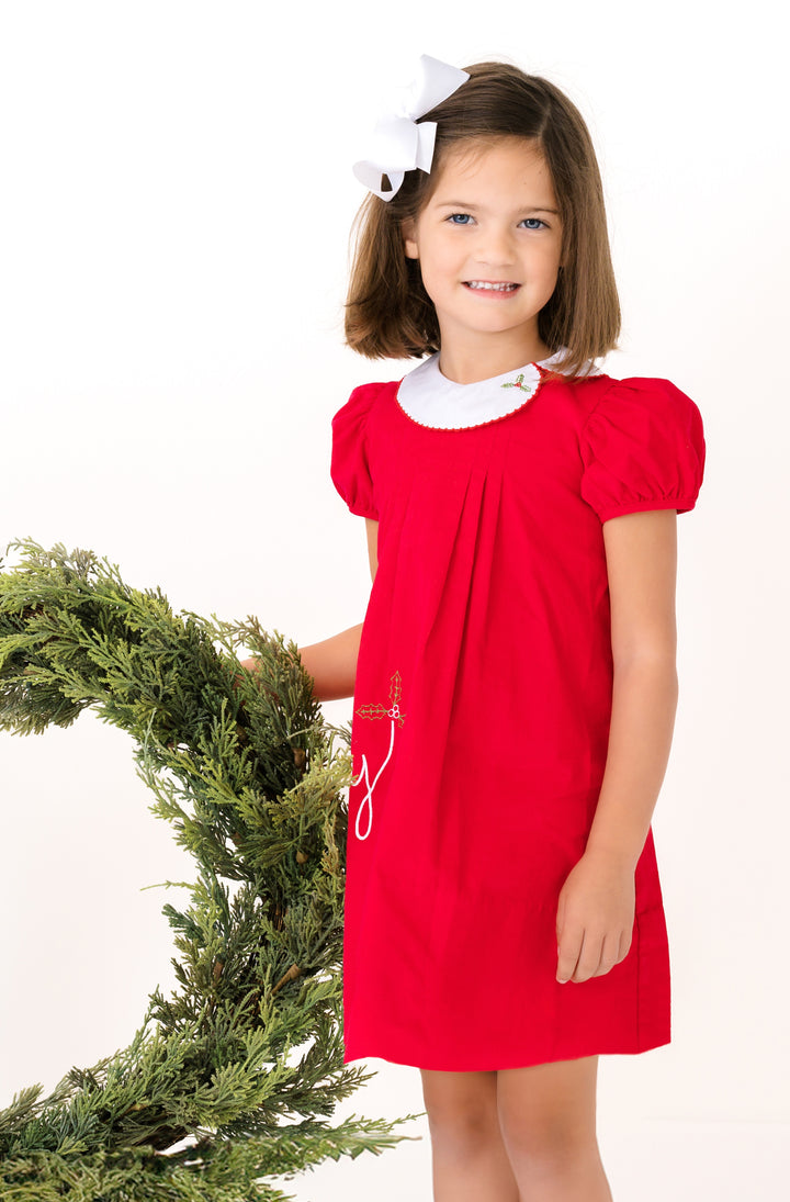 Eloise Dress- Red Corduroy, Merry