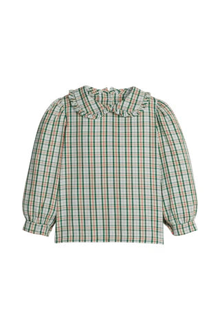 Ruffled Blouse- Mistletoe Tartan