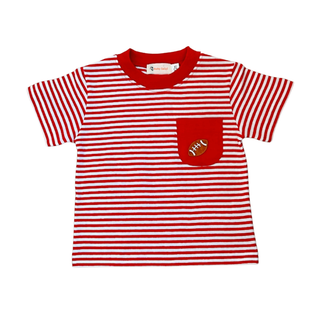 Knit Pocket Tee Shirt- Football