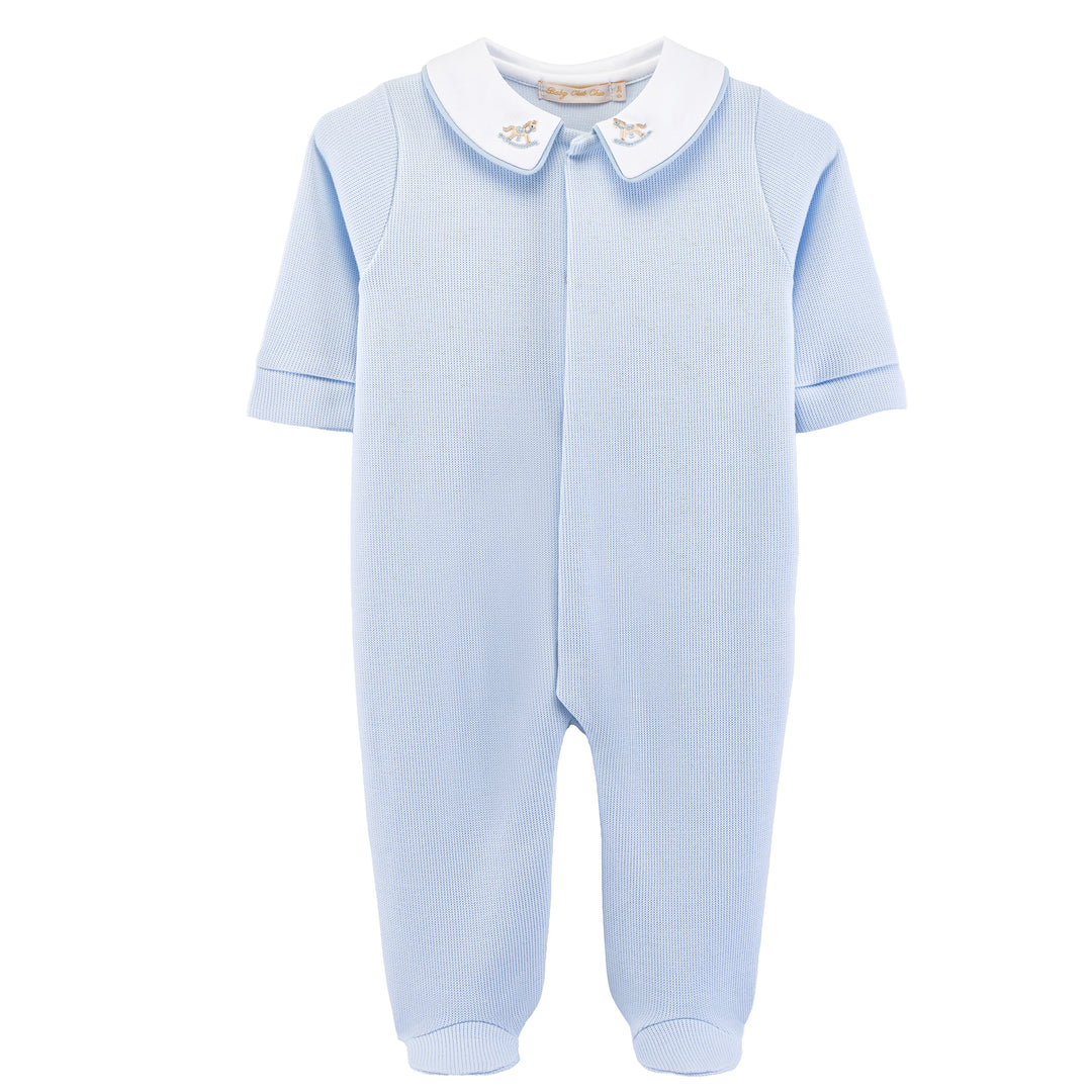 Rocking Horse Jacquard Collared Footie