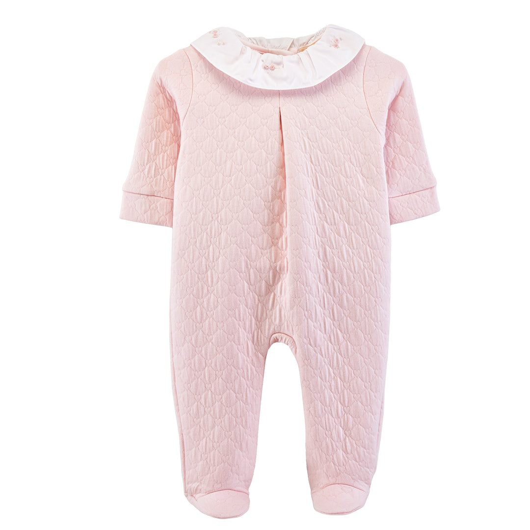 Roses Jacquard Collared Footie