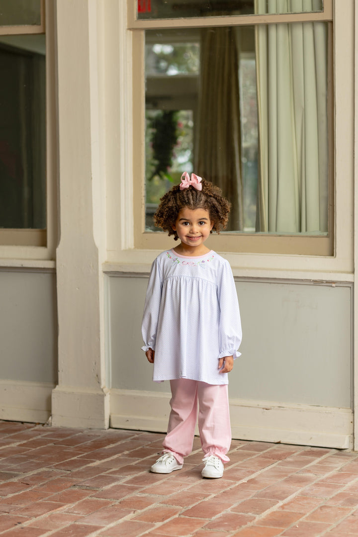 Floral Embroidery Pant Set