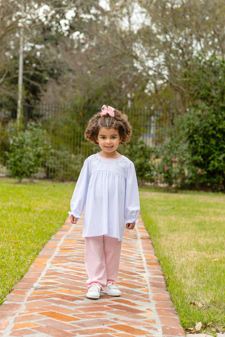 Floral Embroidery Pant Set