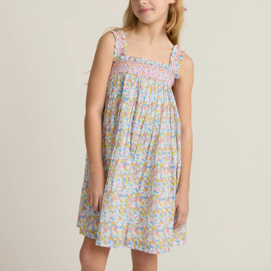 Jasmine Blossom Smocked Ruffle Strap Dress