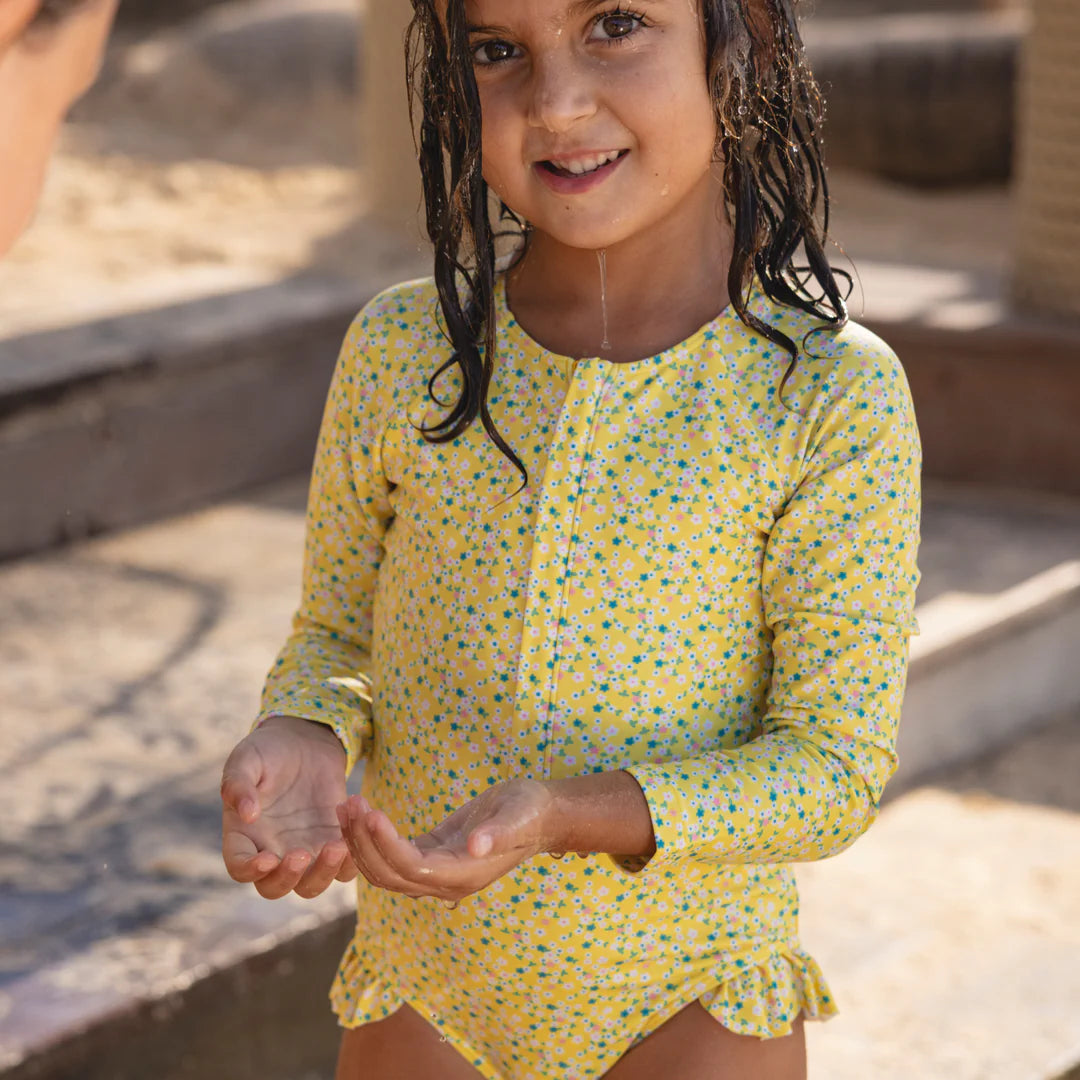 Petite Fleur Front Zip Rashguard