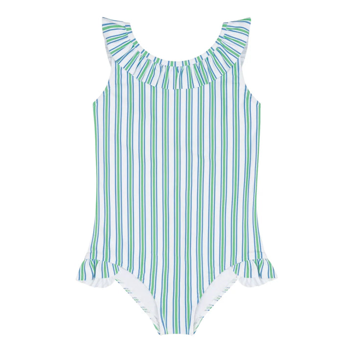Tamarin Stripe Ruffle Collar One Piece