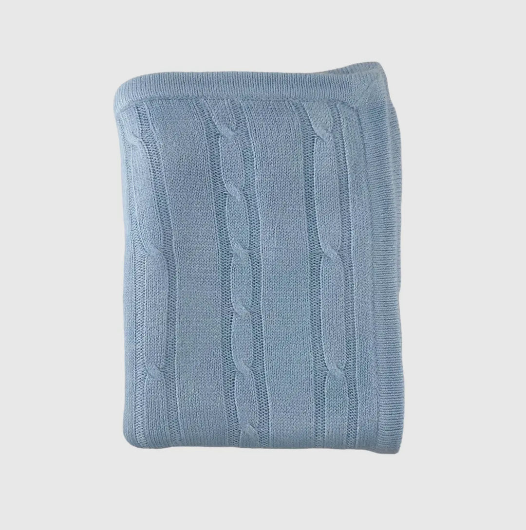 Cashmere Like Acrylic Blanket- Blue