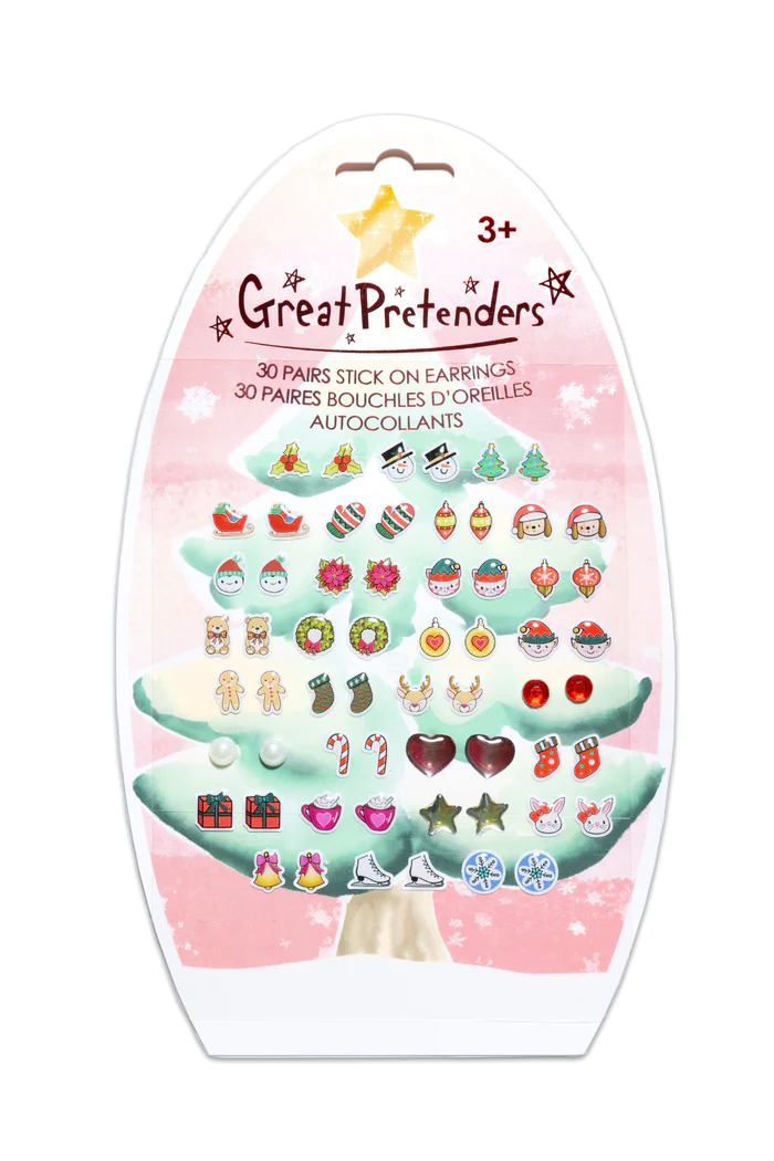 Christmas Sticker Earrings, 30 pairs