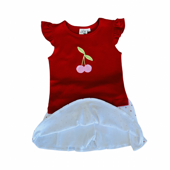 Skort Set- Cherries