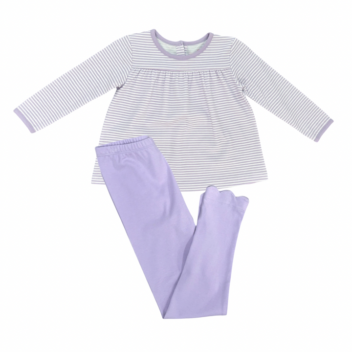 Legging Set- Lavender Stripe