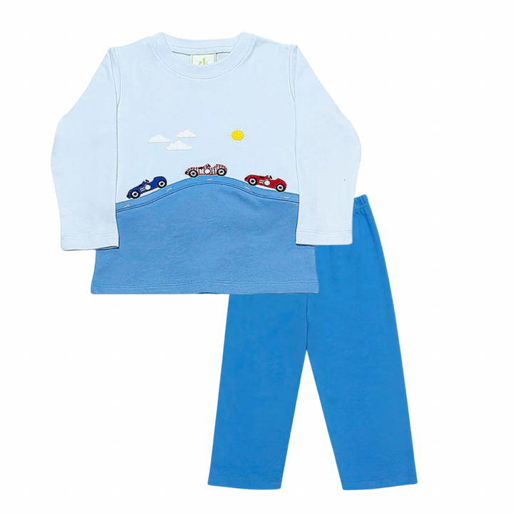 Race Car Applique Pant Set