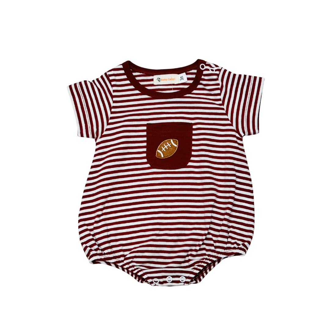 Stripe Football Pocket Bubble- Crimson