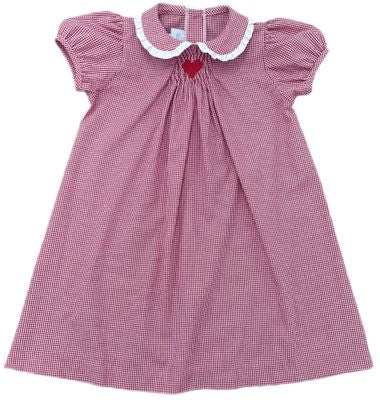 Sage Smocked Dress - Heart