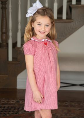 Sage Smocked Dress - Heart