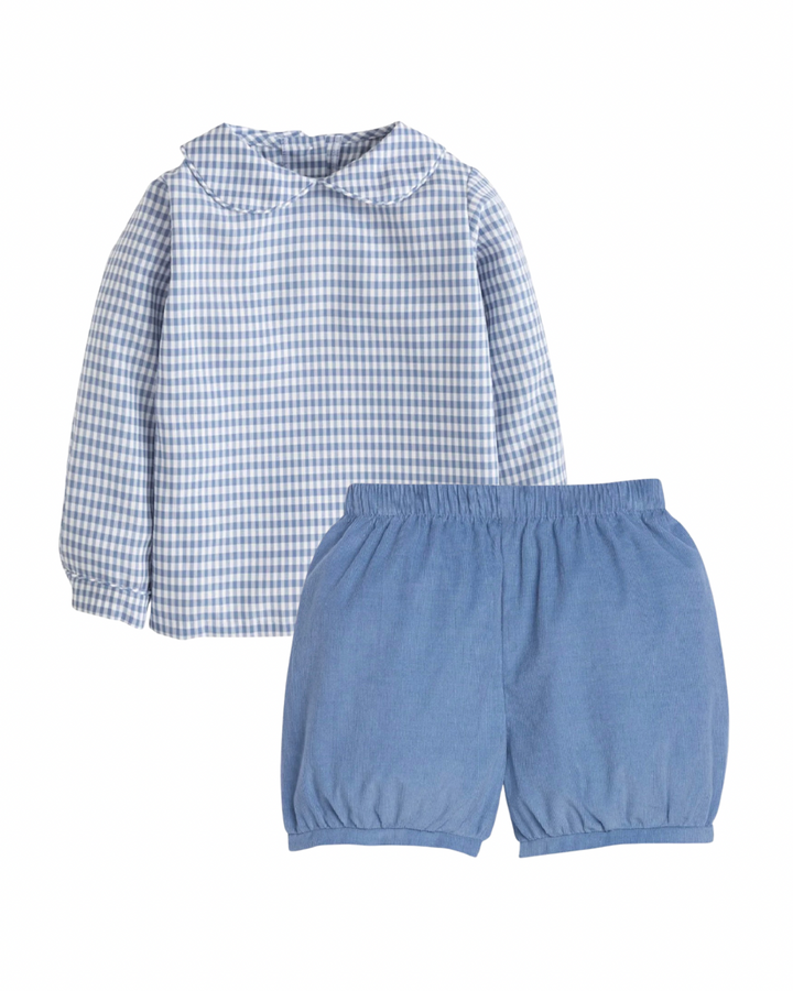 Stormy Blue Gingham | Banded Short Set