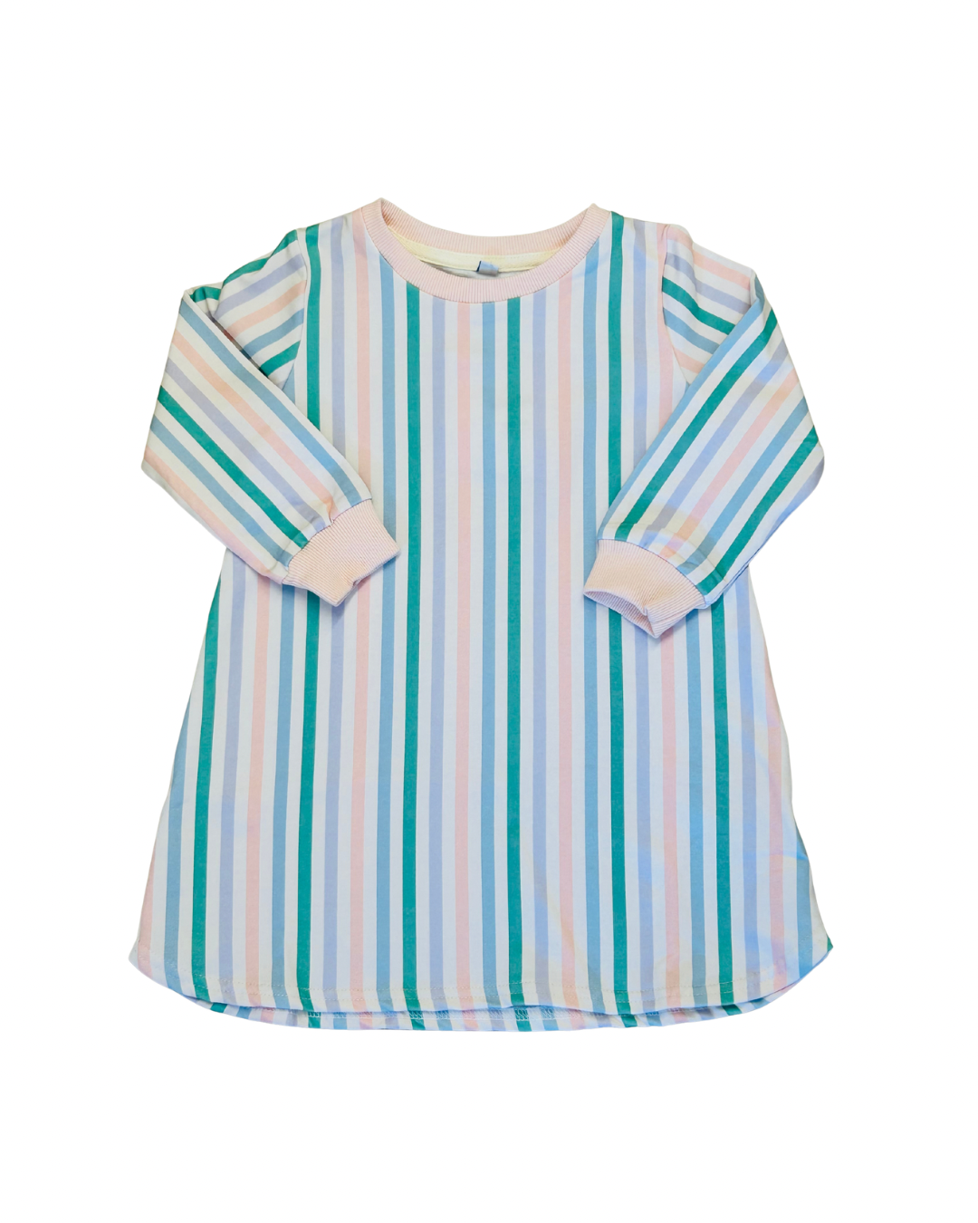 Sweatshirt Dress- Multi Stripe