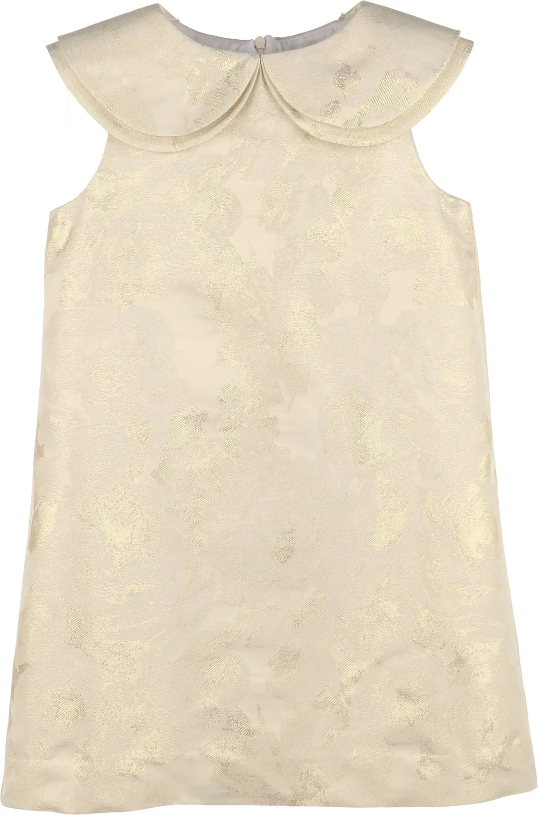 Golden Flowers A-line Dress- Gold