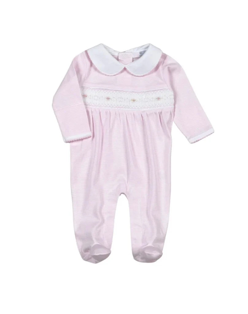 Sally Pink Hand Smocked Footie