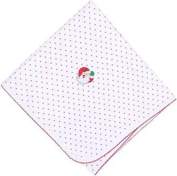 Winking Santa Embroidered Baby's First Christmas Blanket