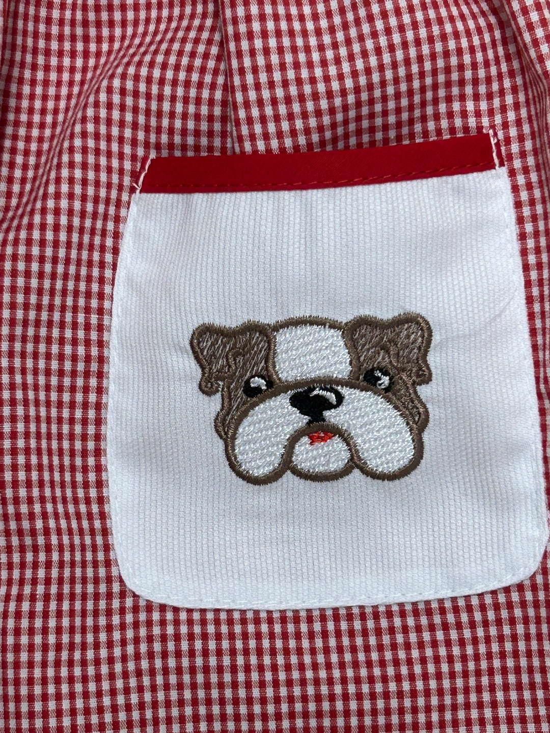 Red Bulldog Embroidery Bubble