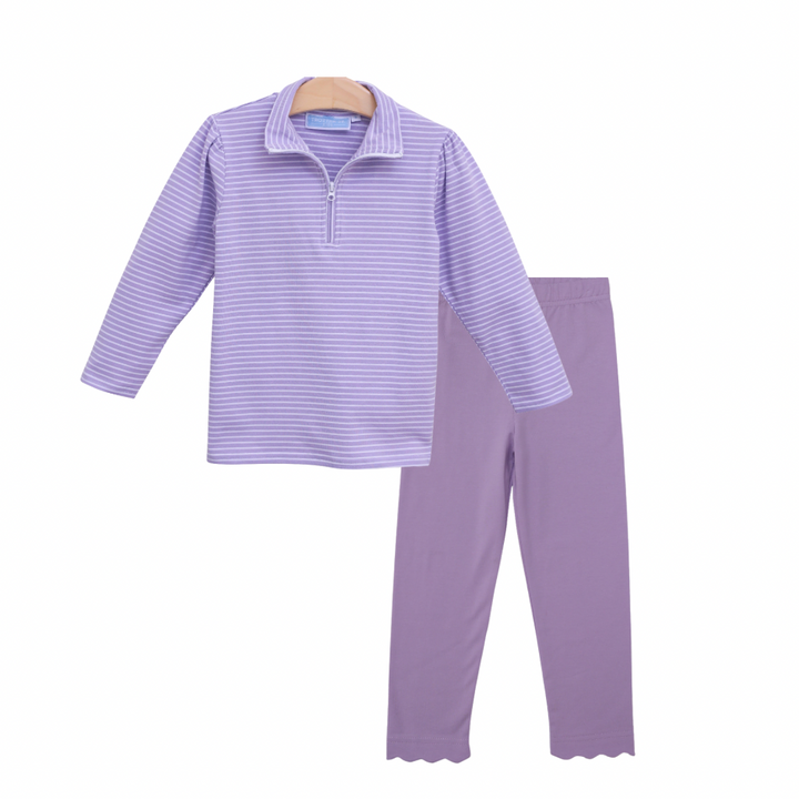 Tori Pullover Stripe Set- Lavender