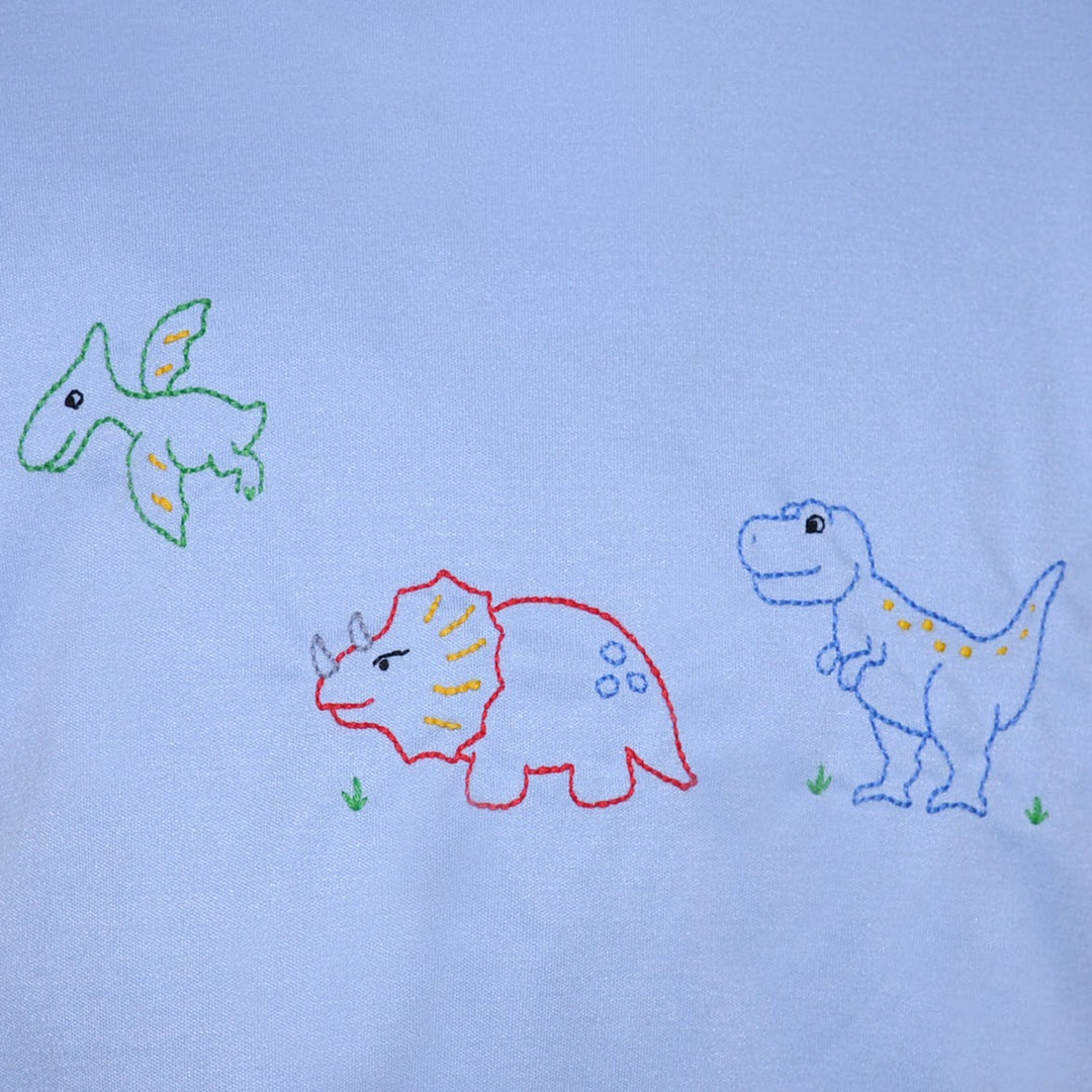 Embroidered Tee- Dinosaur