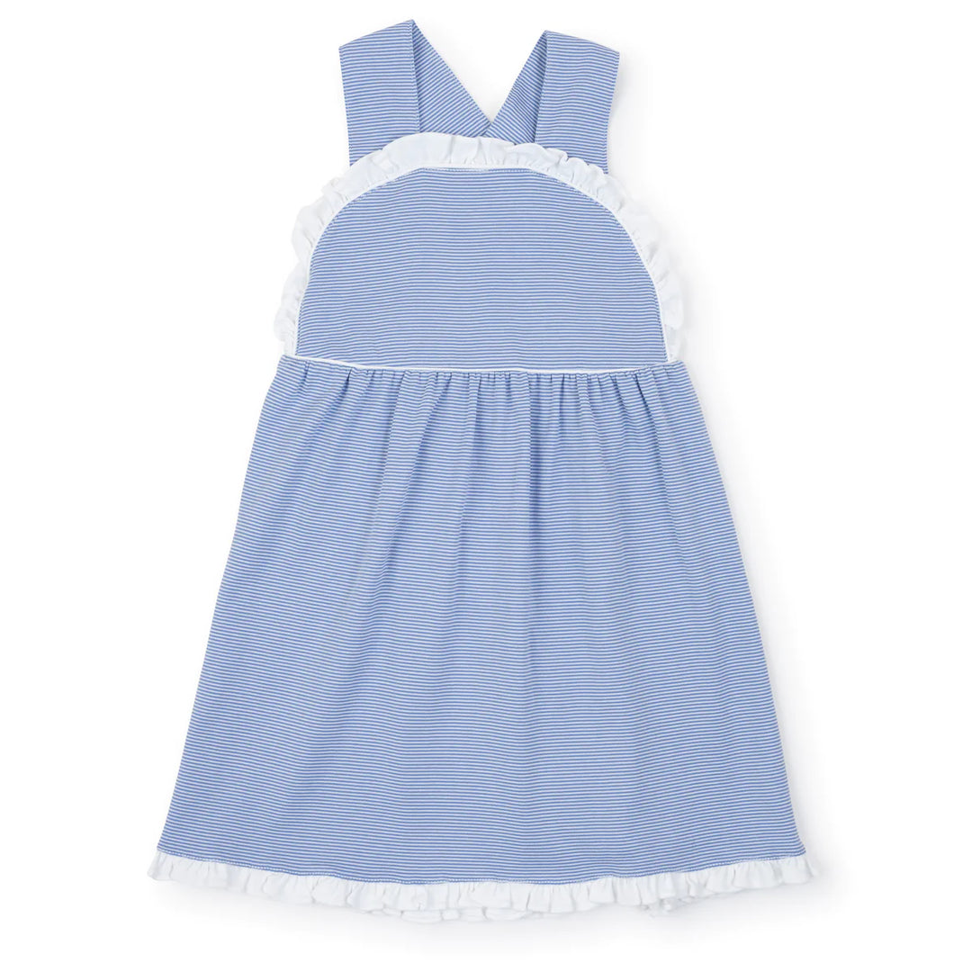 Eden Pima Cotton Dress- Blue and White Stripes
