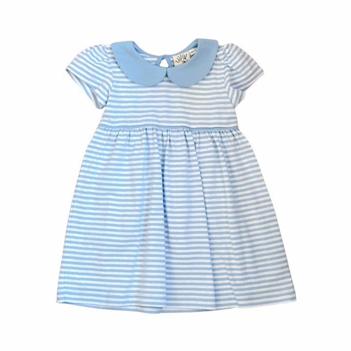 Knit Dress- Light Blue Stripe